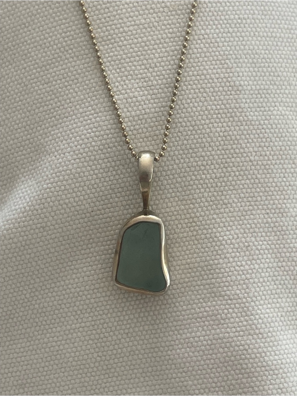 14k Gold Chain Necklace with Sterling Silver Aquamarine Pendant